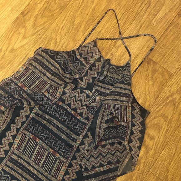 BCBGMaxAzria Aztec Ruffle Spaghetti Strap Slip Dress Size XS - Picture 1 of 14